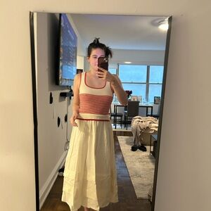 Moon River Cream A-Line Skirt